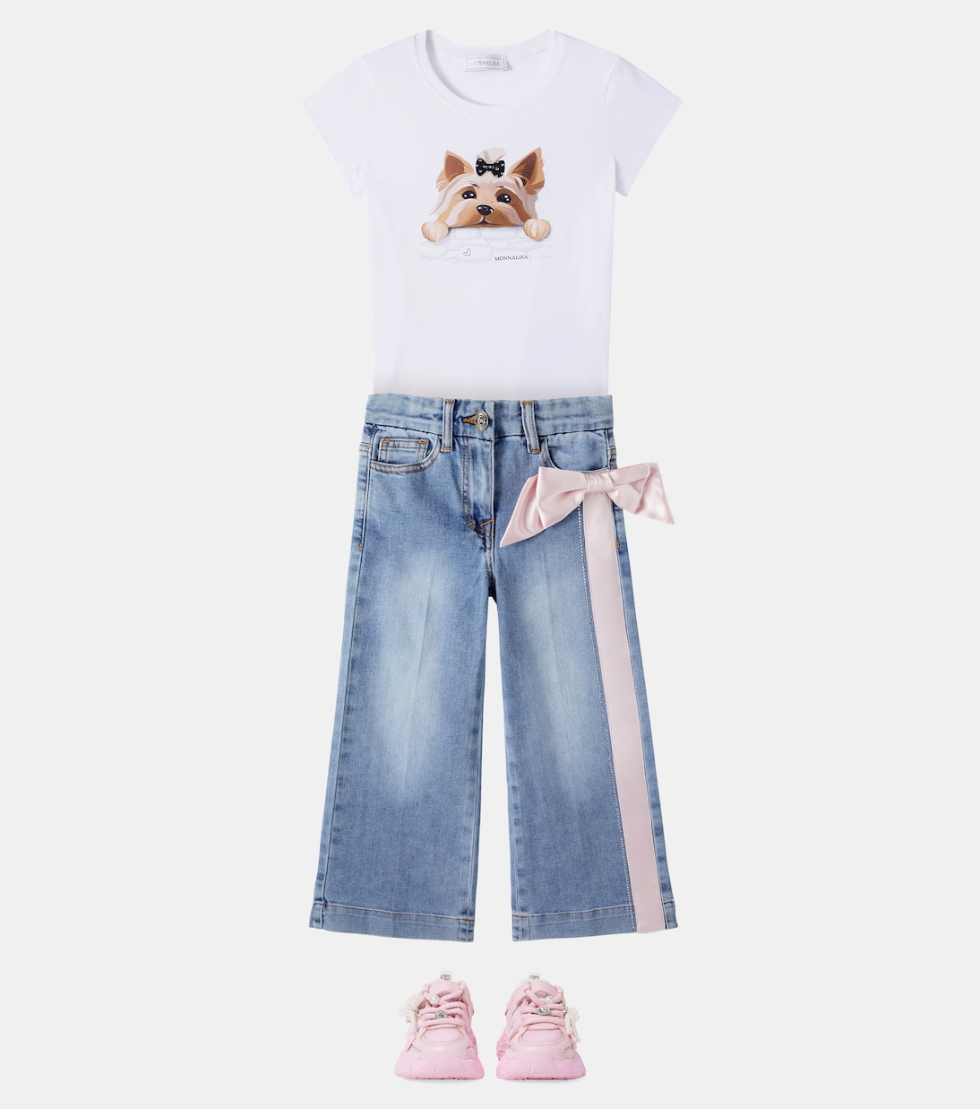 Printed cotton-blend jersey T-shirt | Monnalisa