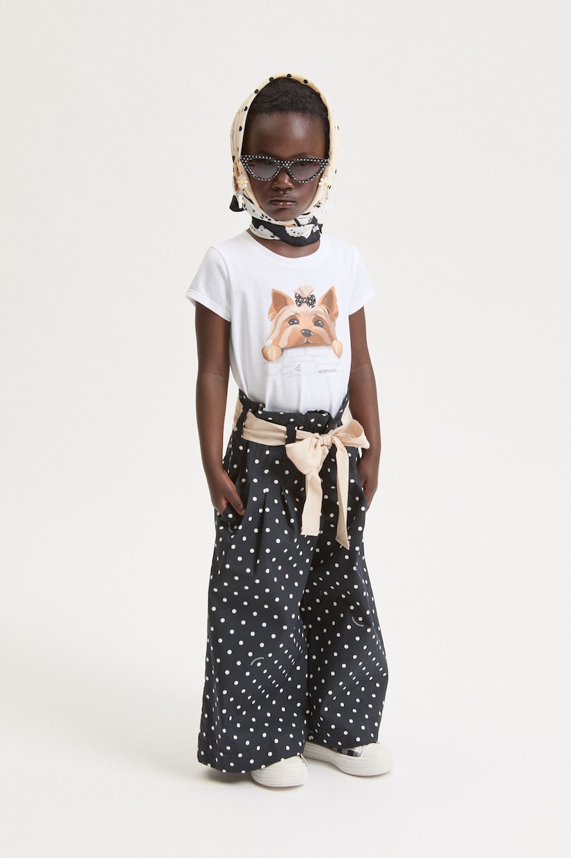 Printed cotton-blend jersey T-shirt | Monnalisa