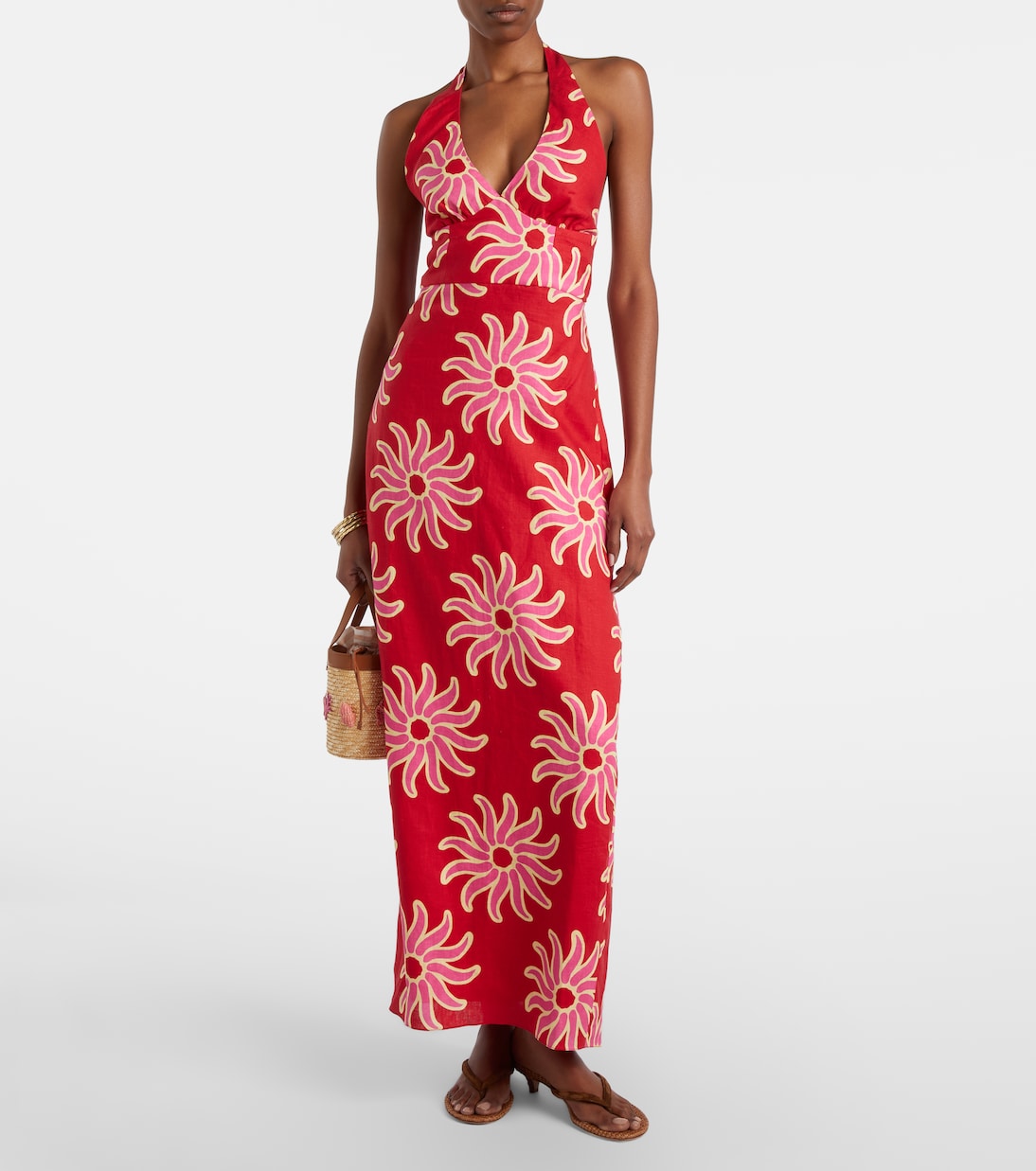 Bedrucktes Maxikleid Dasha aus Leinen | Cala de la Cruz