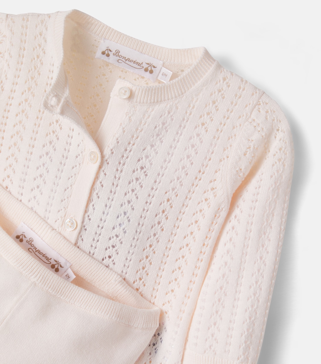 طقم لمولودة جديدة من كارديغان وبنطلون من القطن Laelou  | Bonpoint