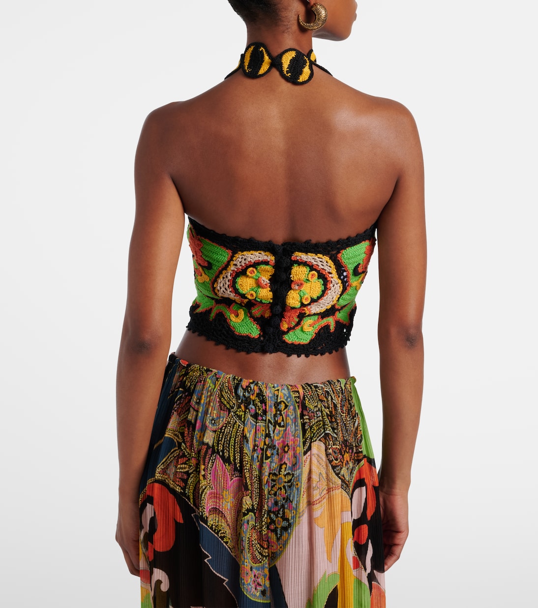 花卉钩编棉质短款上衣 | Etro