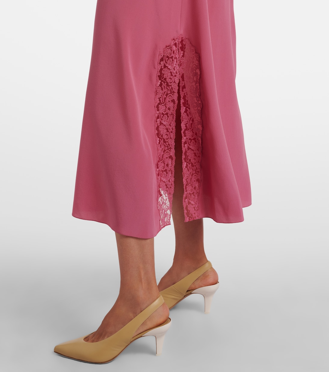 Abito sottoveste in seta con pizzo | Chloé