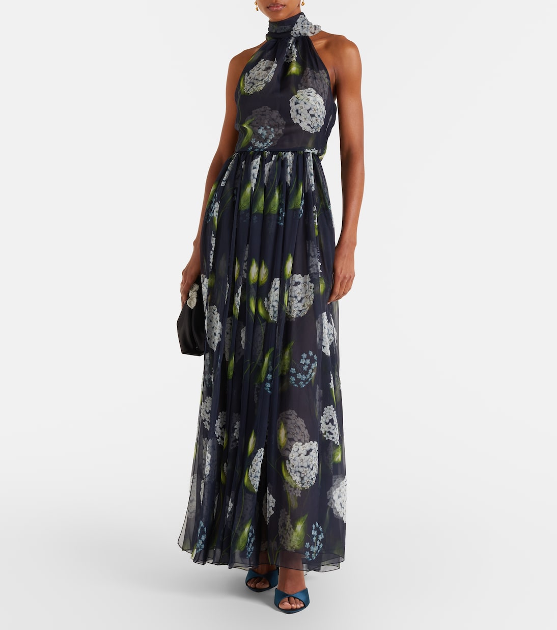 Robe Porcelain Flower aus Seidenchiffon | Oscar de la Renta
