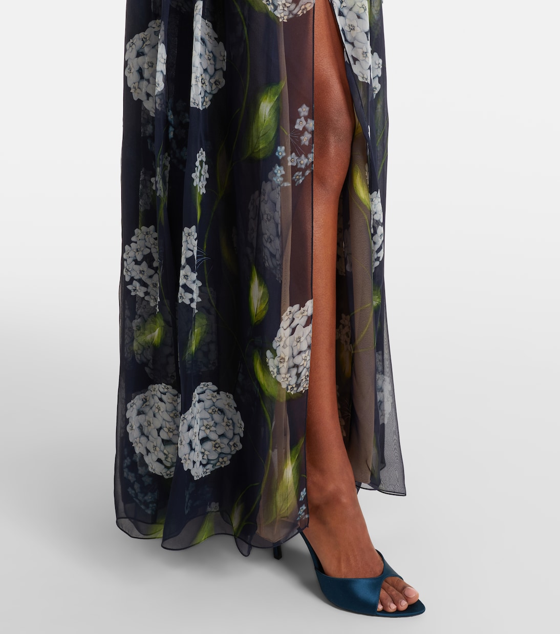 Robe Porcelain Flower aus Seidenchiffon | Oscar de la Renta