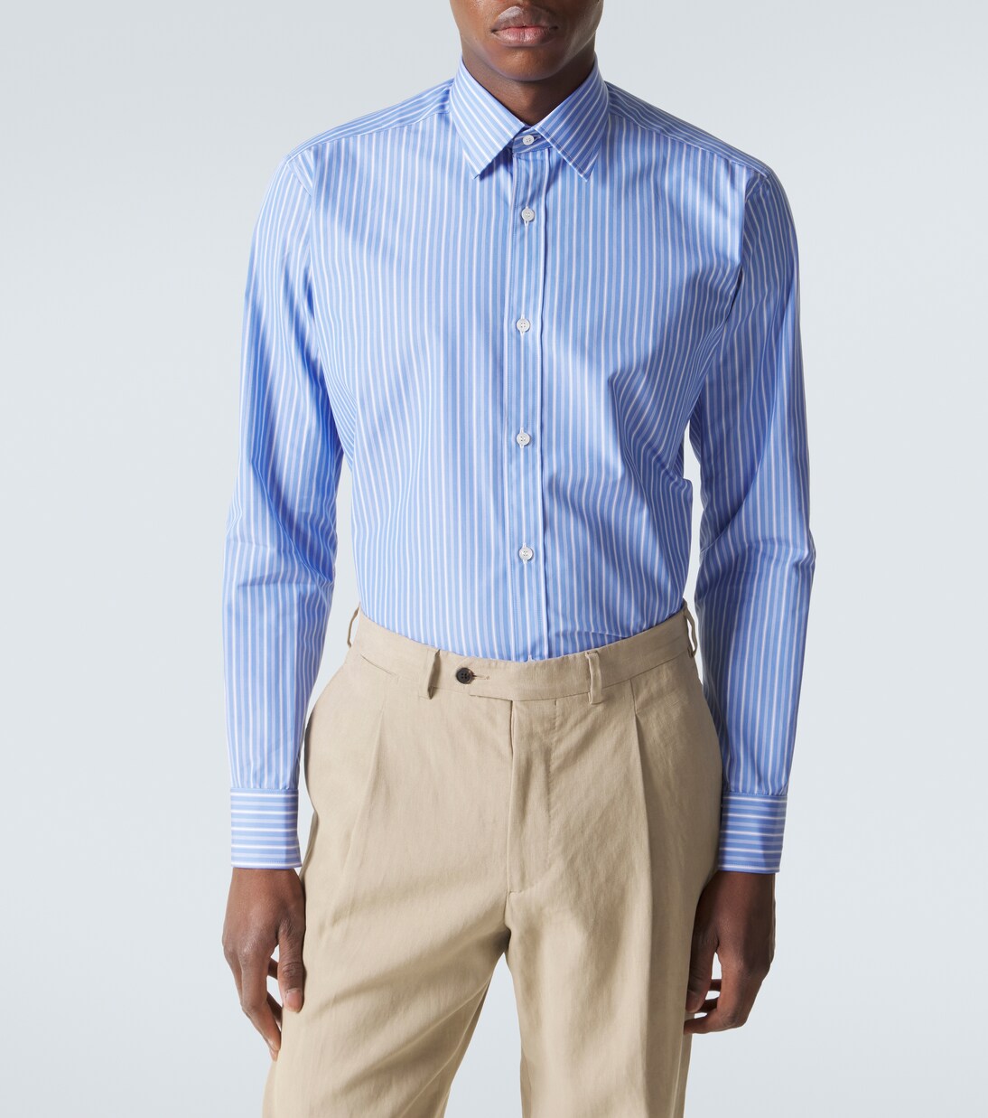 Striped cotton poplin shirt | Charvet