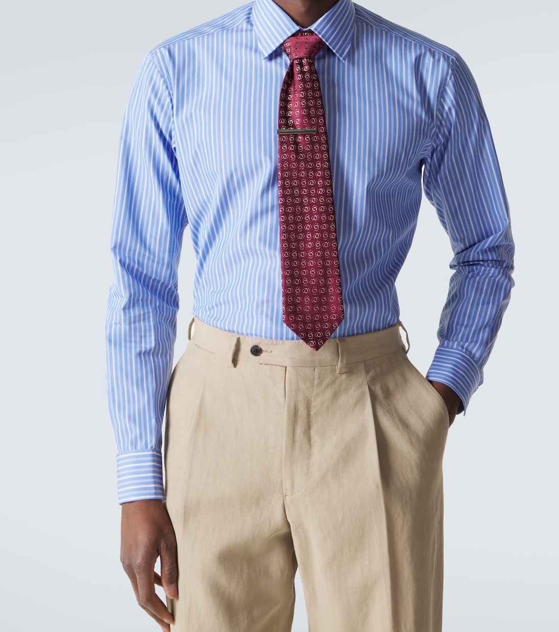Striped cotton poplin shirt | Charvet
