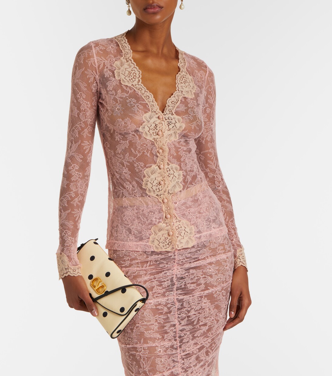 Floral sheer lace cardigan | Valentino