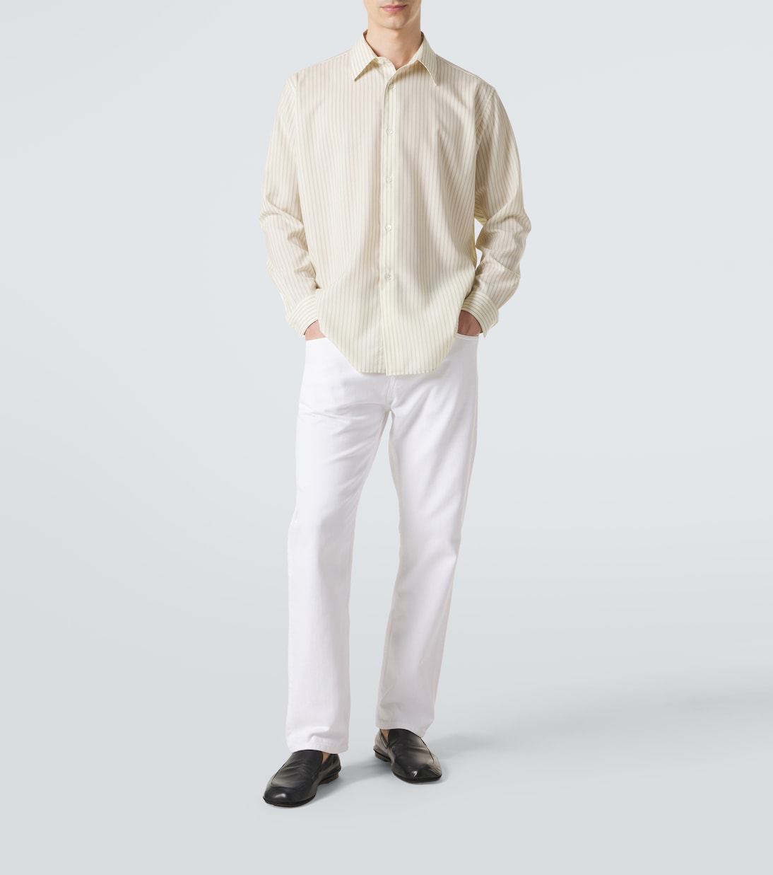 Chemise en laine à rayures | Auralee