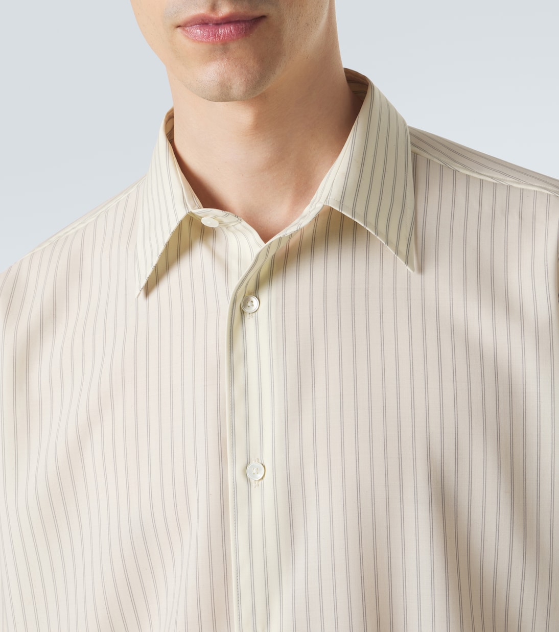 Chemise en laine à rayures | Auralee