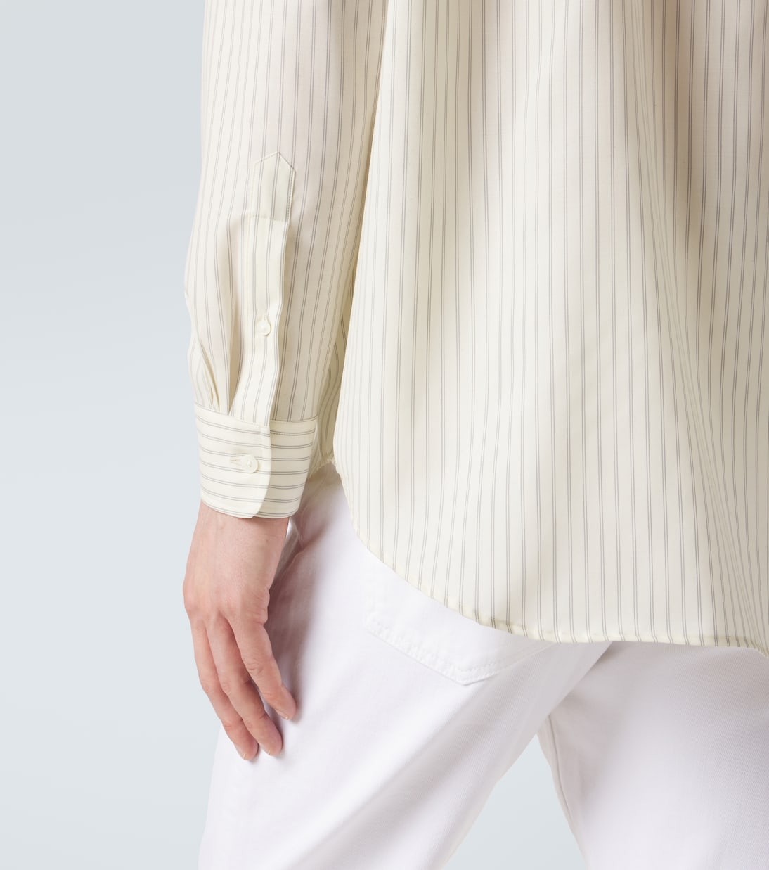 Chemise en laine à rayures | Auralee