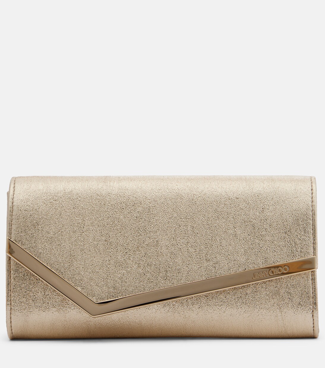 Emmie Small metallic leather clutch | Jimmy Choo