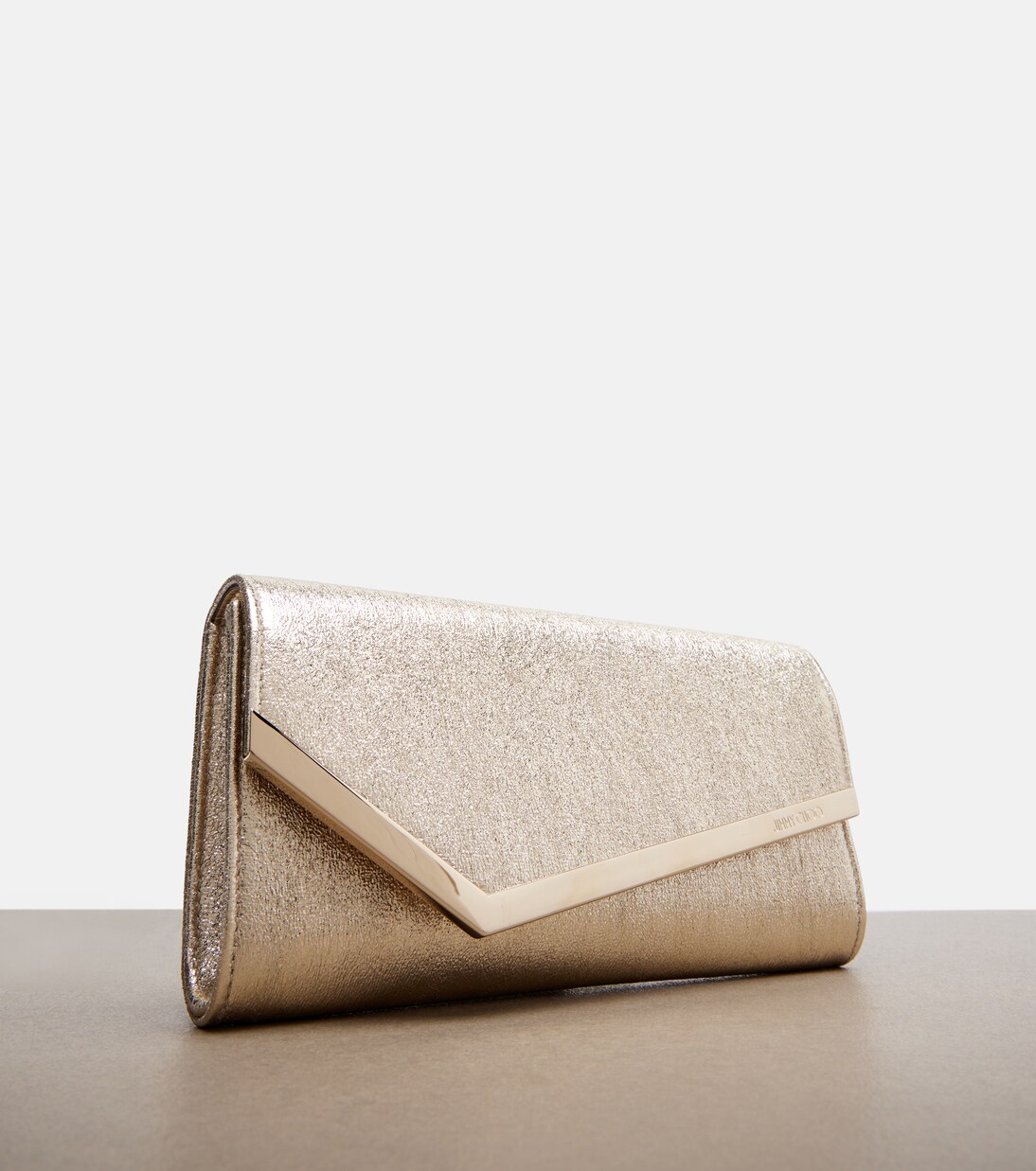 Emmie Small metallic leather clutch | Jimmy Choo