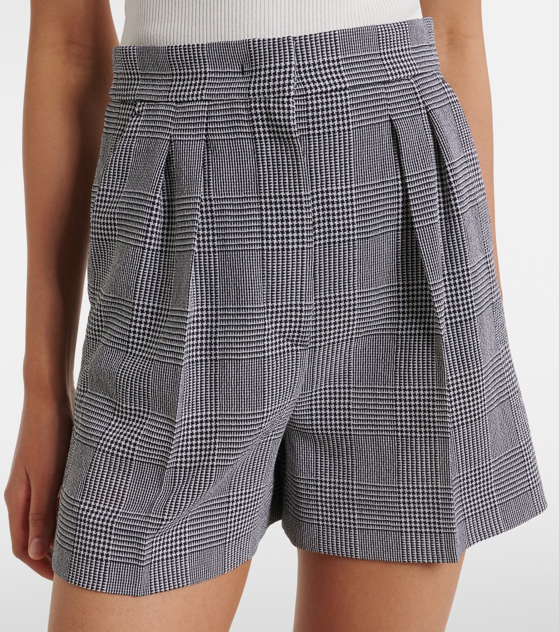 Prince of Wales check wool crêpe shorts | Max Mara