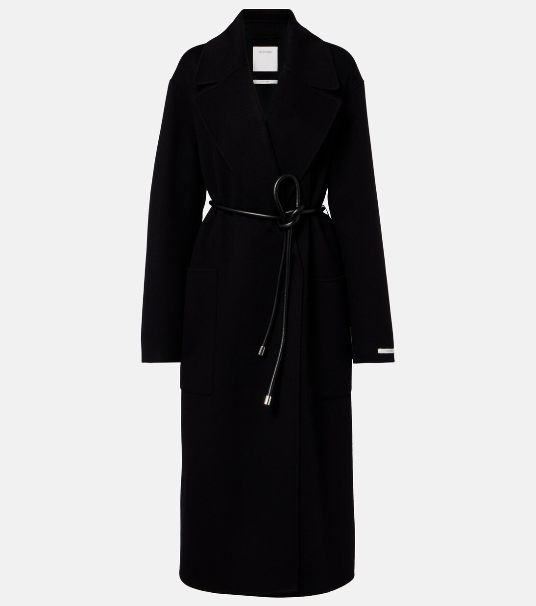 Belted oversized virgin wool wrap coat | Sportmax