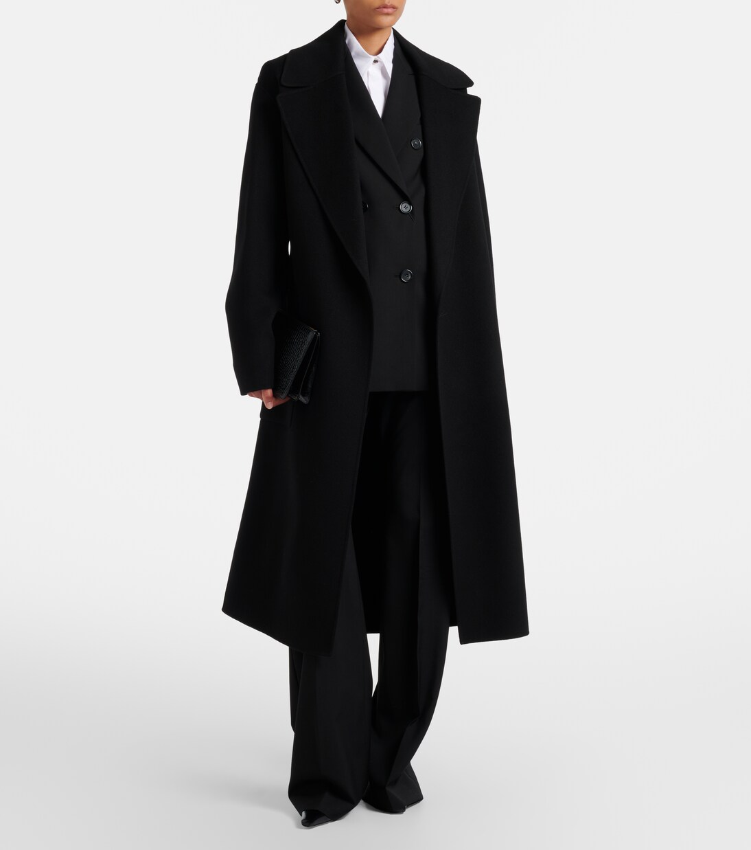 Belted oversized virgin wool wrap coat | Sportmax