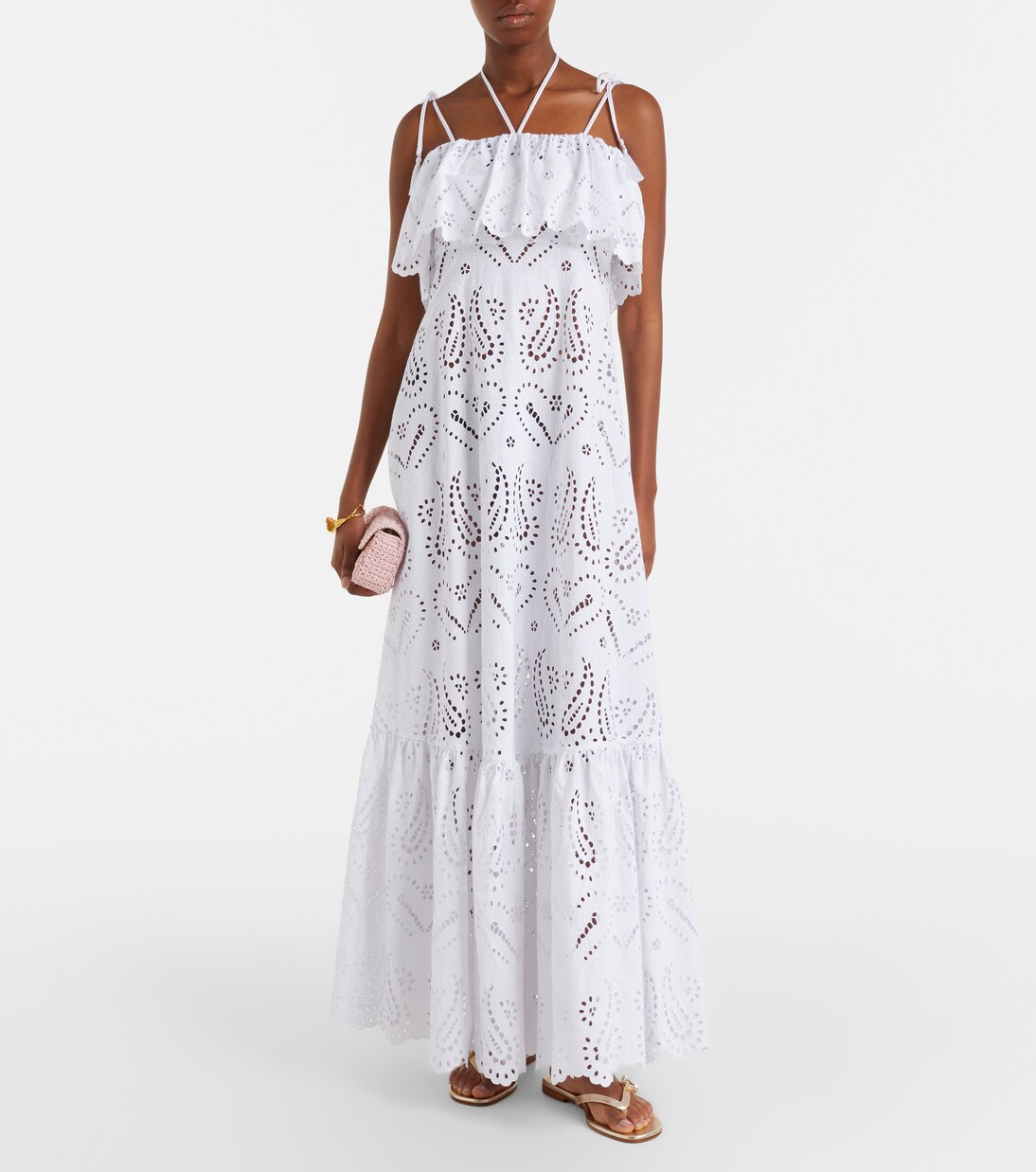 Embellished metallic leather thong sandals | Roger Vivier