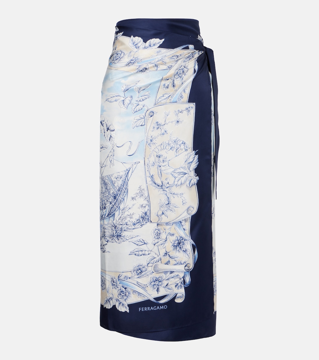 Falda envolvente de seda estampada | Ferragamo