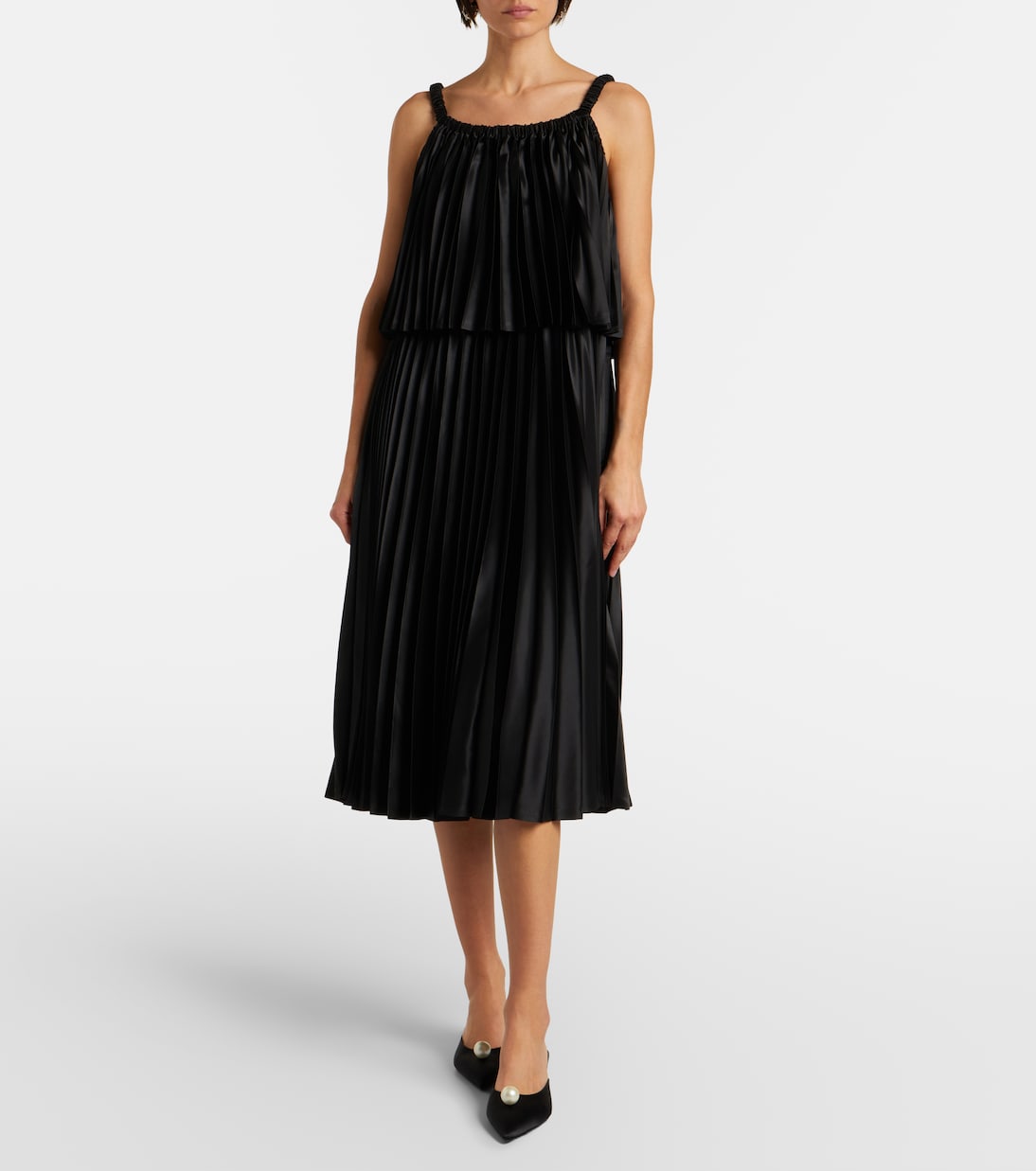 Satin midi dress | Noir Kei Ninomiya