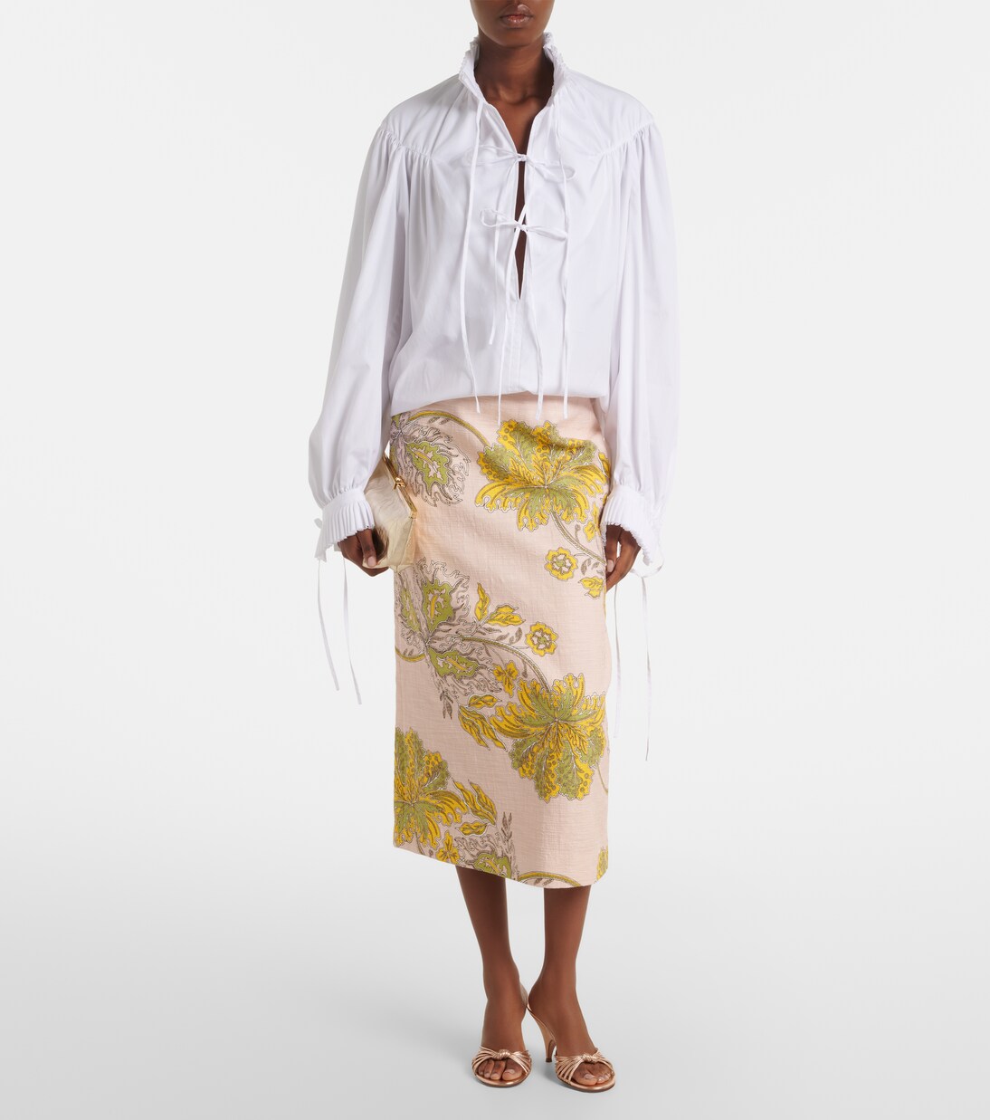 Printed cotton midi skirt | La DoubleJ