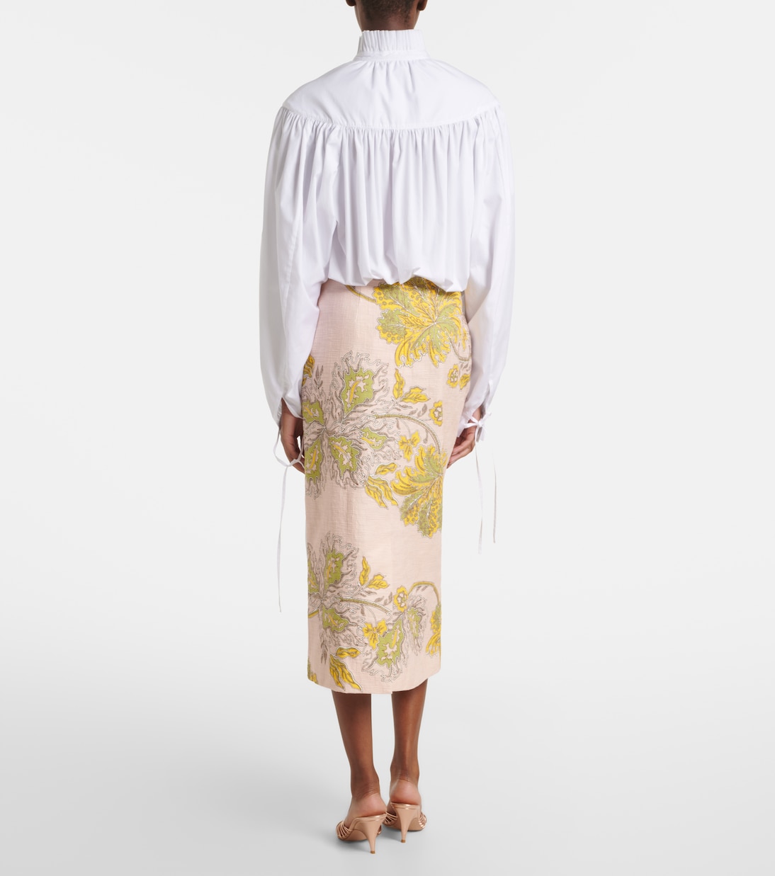 Printed cotton midi skirt | La DoubleJ