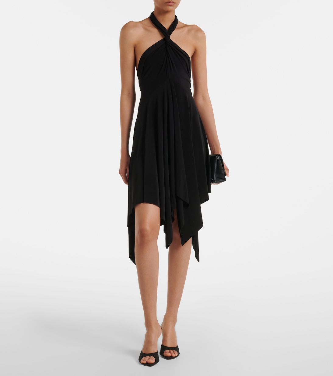Draped halterneck jersey minidress | Norma Kamali