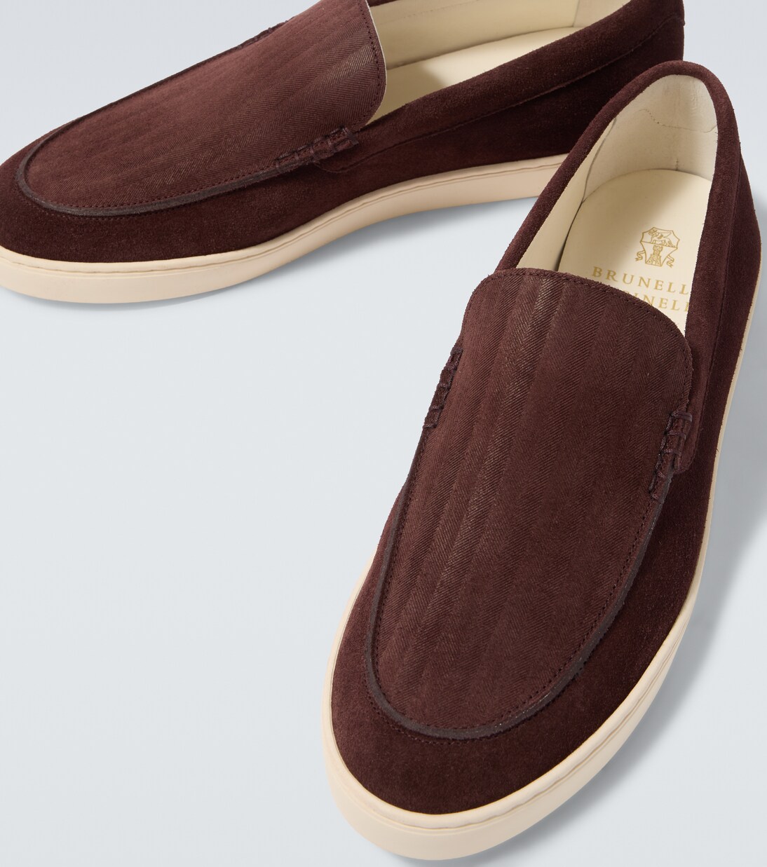 Zapatos slip-on Chevron de ante | Brunello Cucinelli