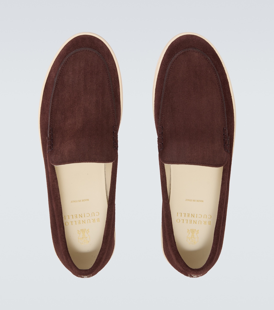 Zapatos slip-on Chevron de ante | Brunello Cucinelli