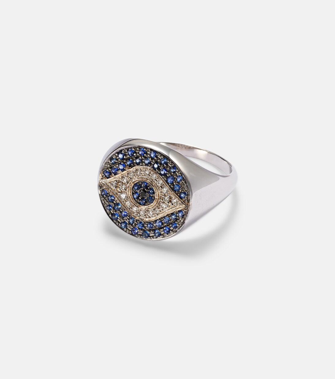 Dawn Chevalier 18kt gold ring with diamonds and sapphires | Ileana Makri