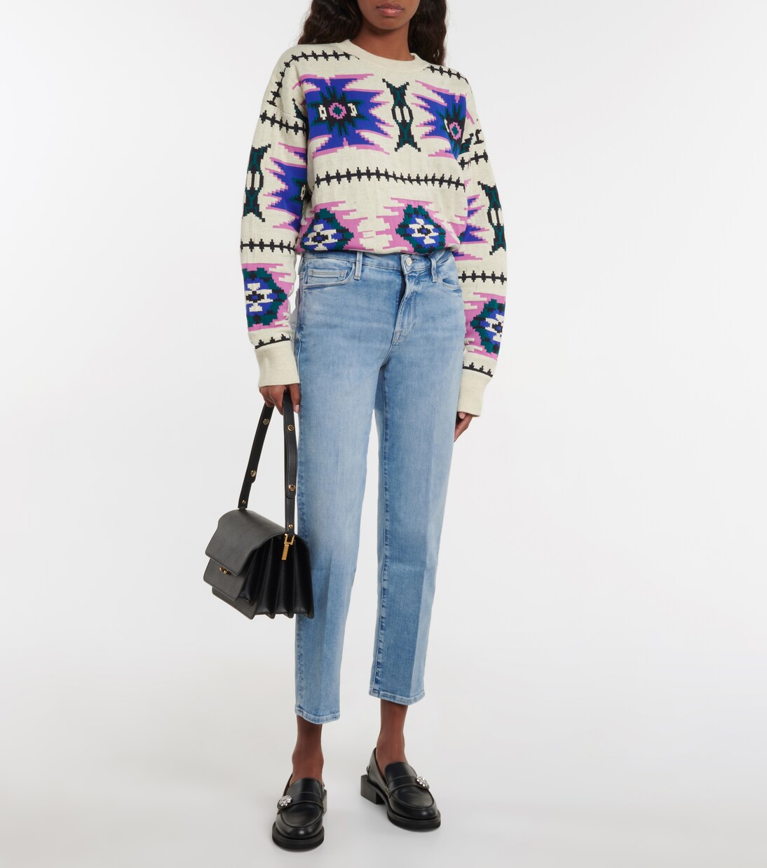 Mid-Rise Straight Jeans Le Nouveau | Frame