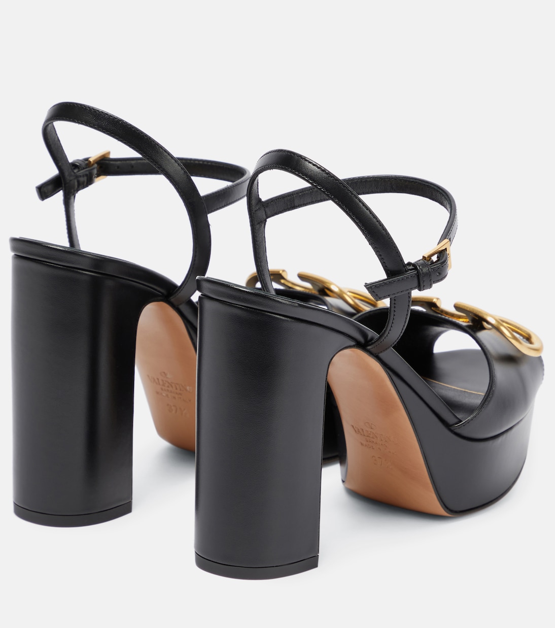 VLogo leather platform sandals | Valentino Garavani