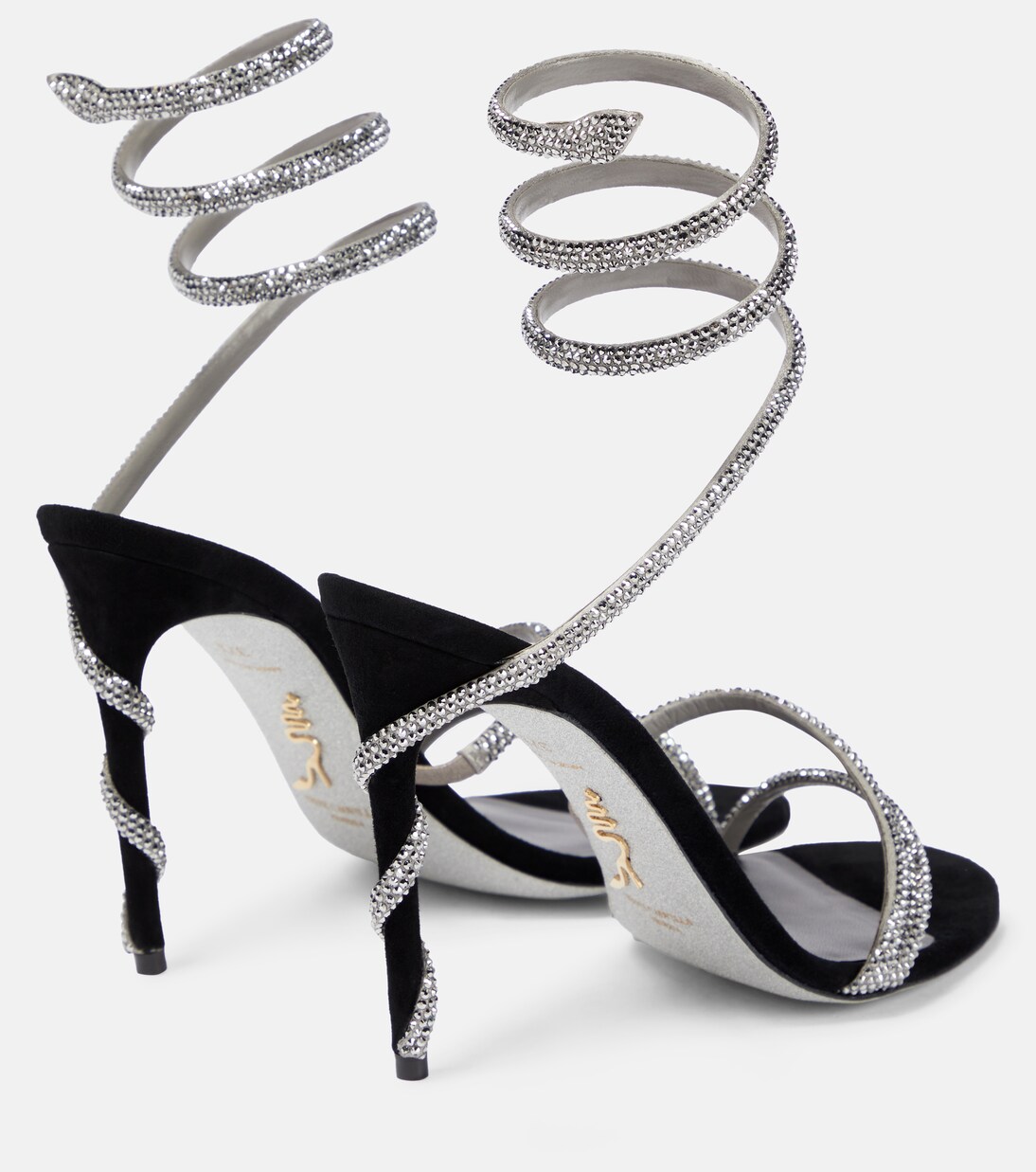 Cleo crystal-embellished velvet sandals | Rene Caovilla