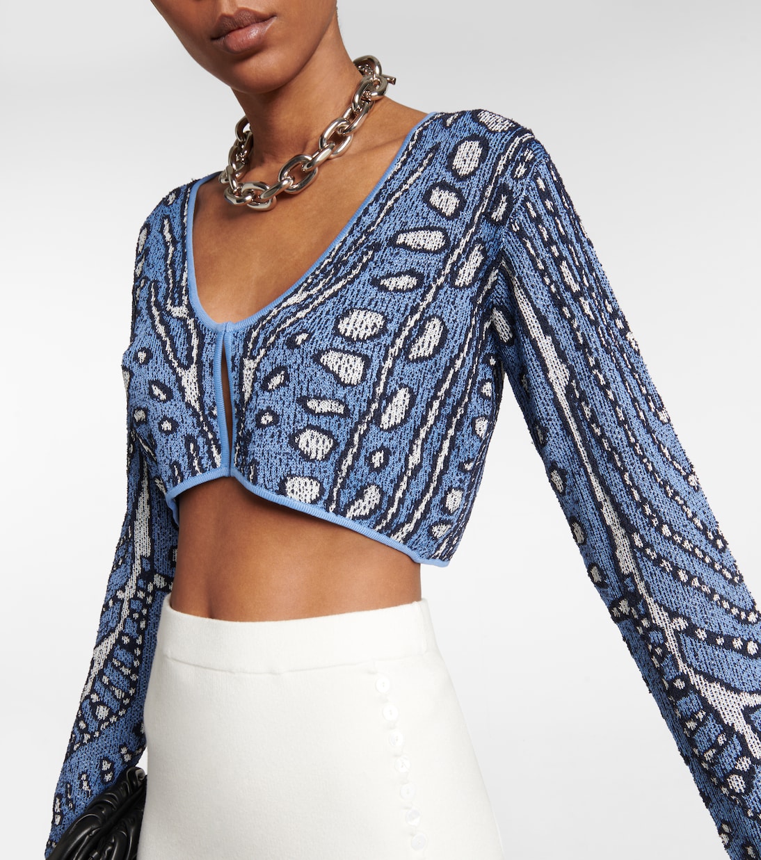 Cropped-Cardigan Damisi aus Jacquard-Strick | Altuzarra