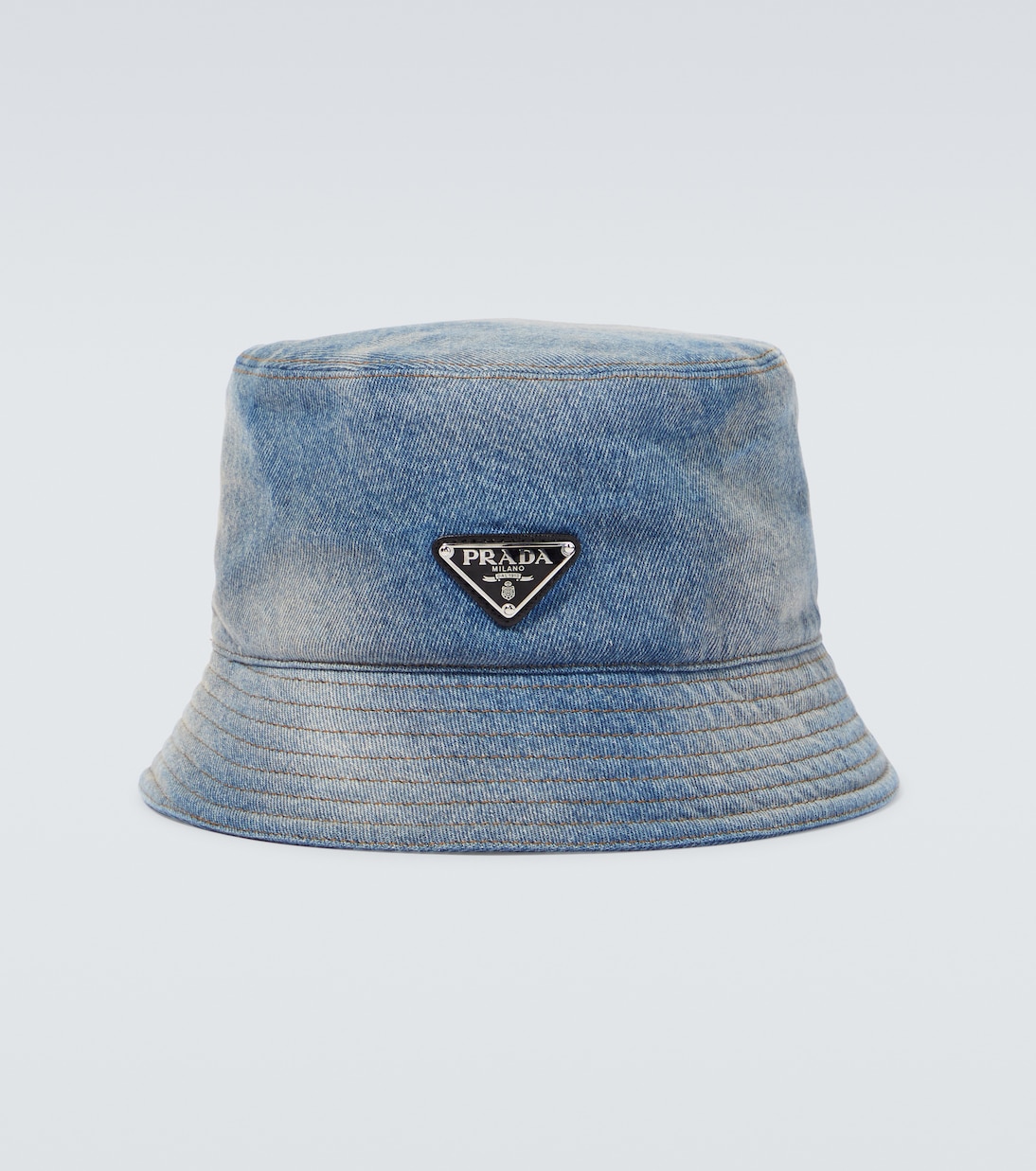 Logo denim bucket hat | Prada