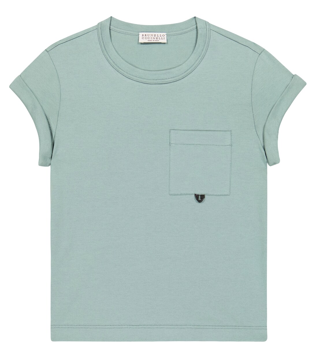 Embellished cotton jersey T-shirt | Brunello Cucinelli Kids