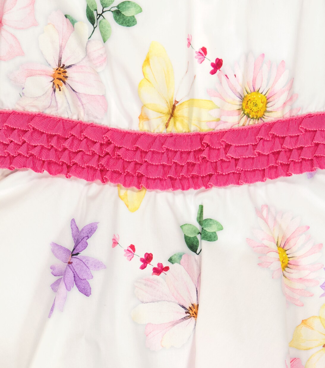 Floral cotton poplin dress | Monnalisa