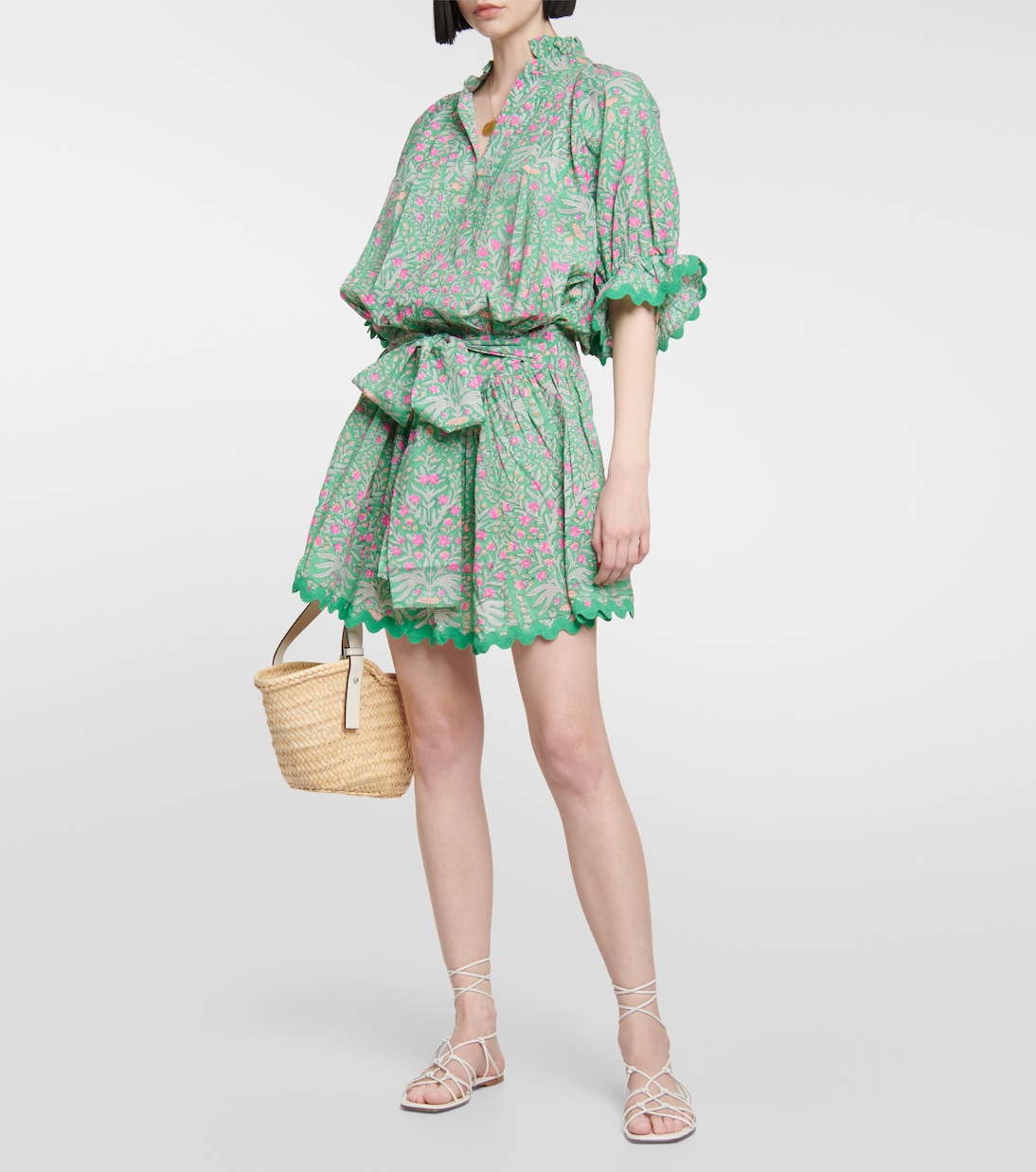 Robe chemise en coton à fleurs | Juliet Dunn