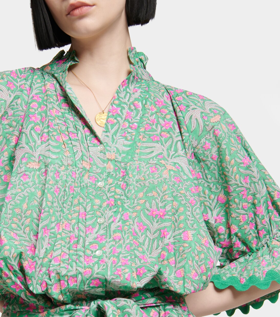 Robe chemise en coton à fleurs | Juliet Dunn