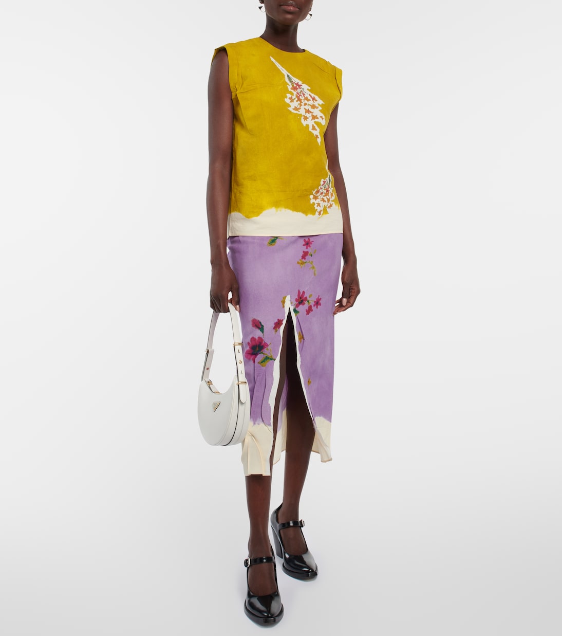 Arqué leather shoulder bag | Prada