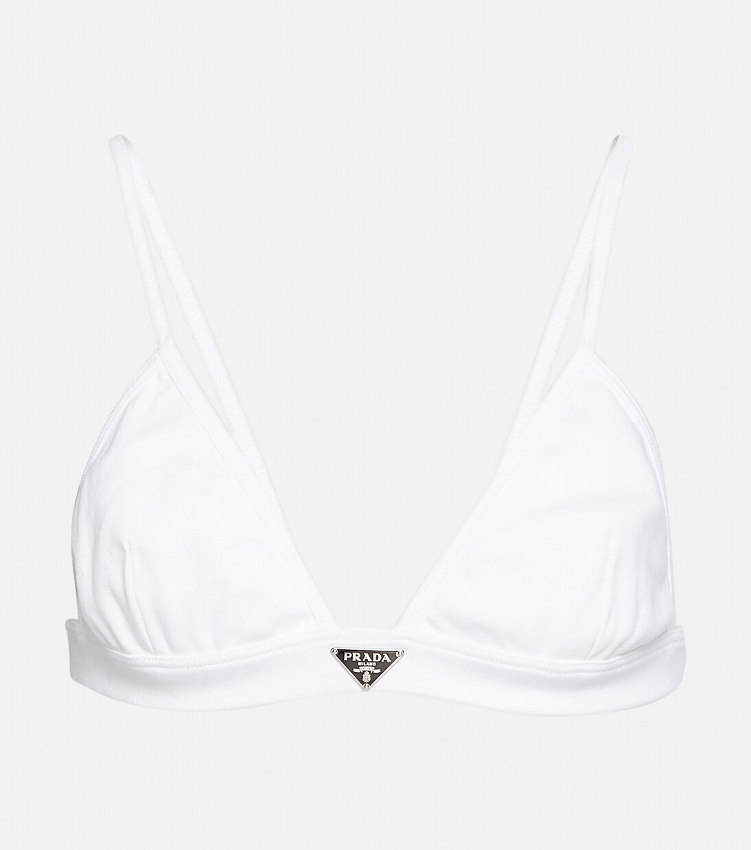 Logo cotton jersey bralette | Prada