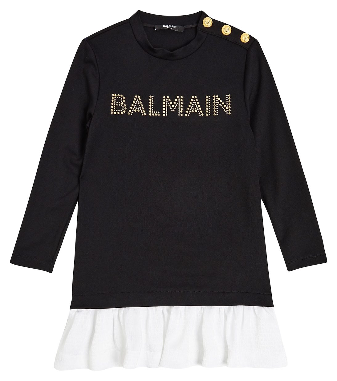Logo cotton jersey dress | Balmain Kids