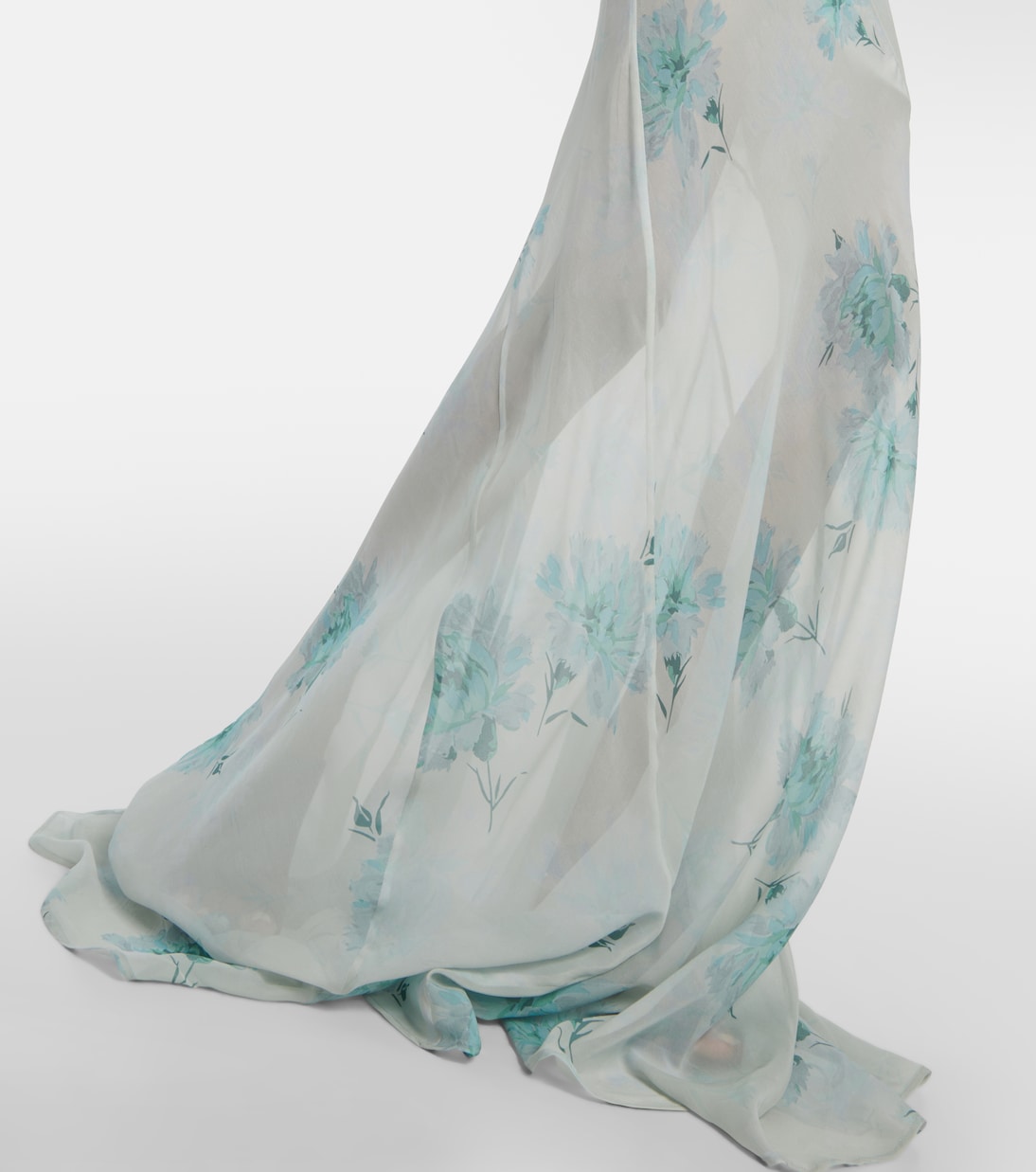 Floral embellished silk chiffon gown | Dries Van Noten