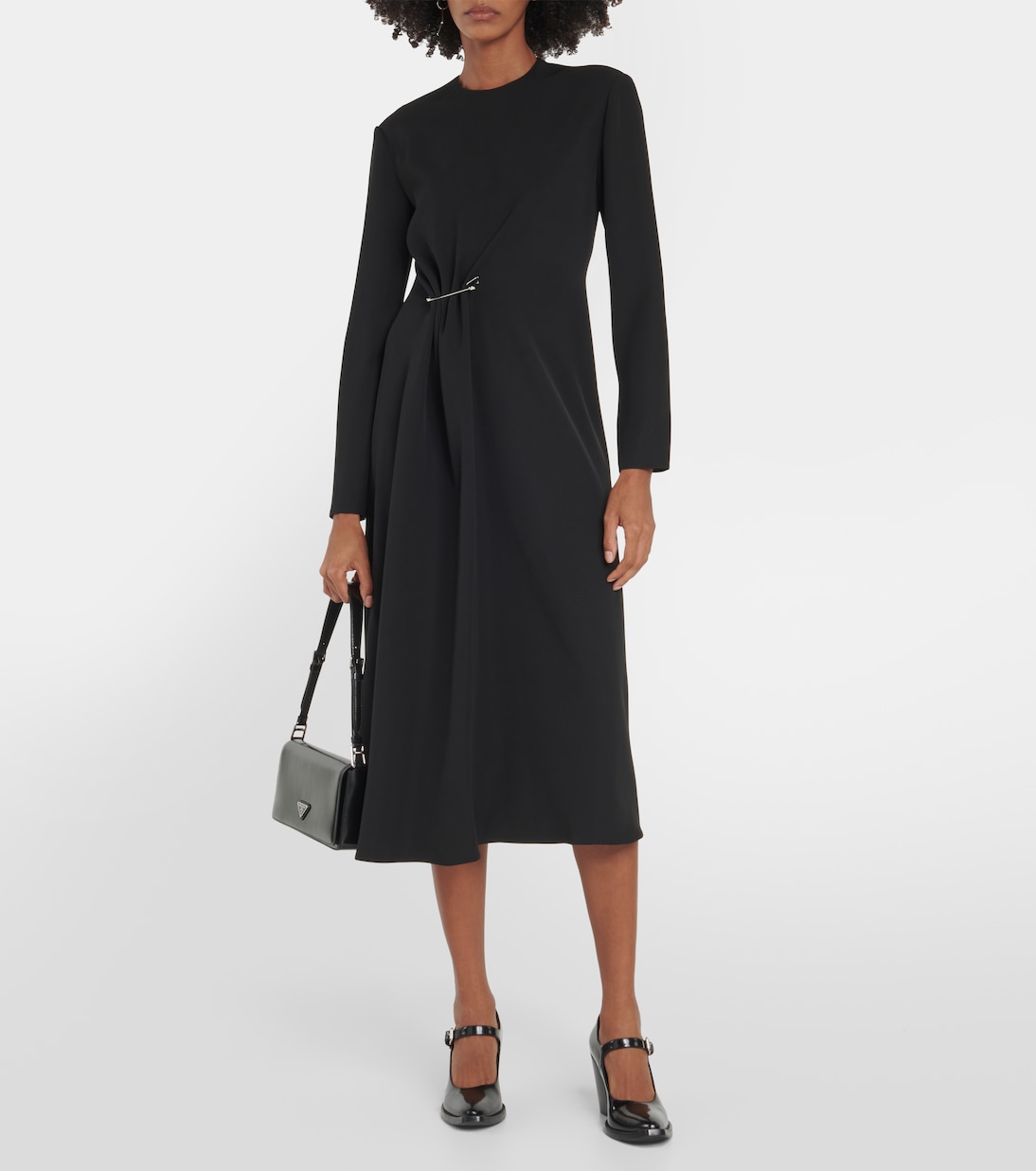 Embellished crêpe midi dress | Prada