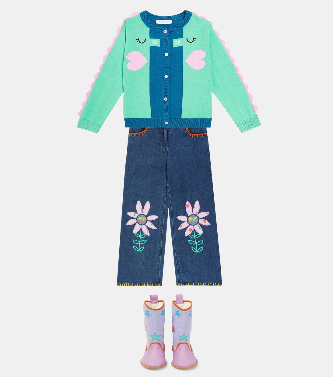 Colorblocked cotton cardigan | Stella McCartney Kids