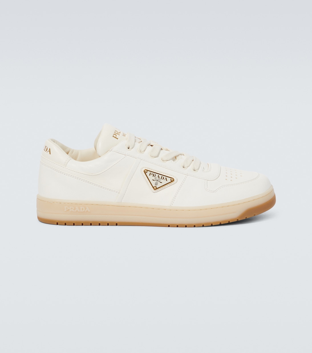 Downtown logo leather sneakers | Prada