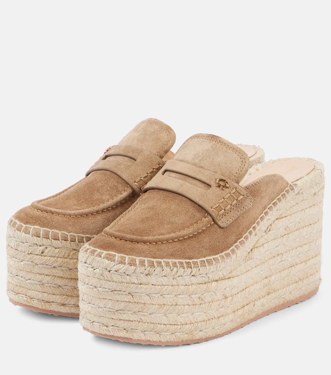 Espadrille-Wedges aus Veloursleder | Gianvito Rossi