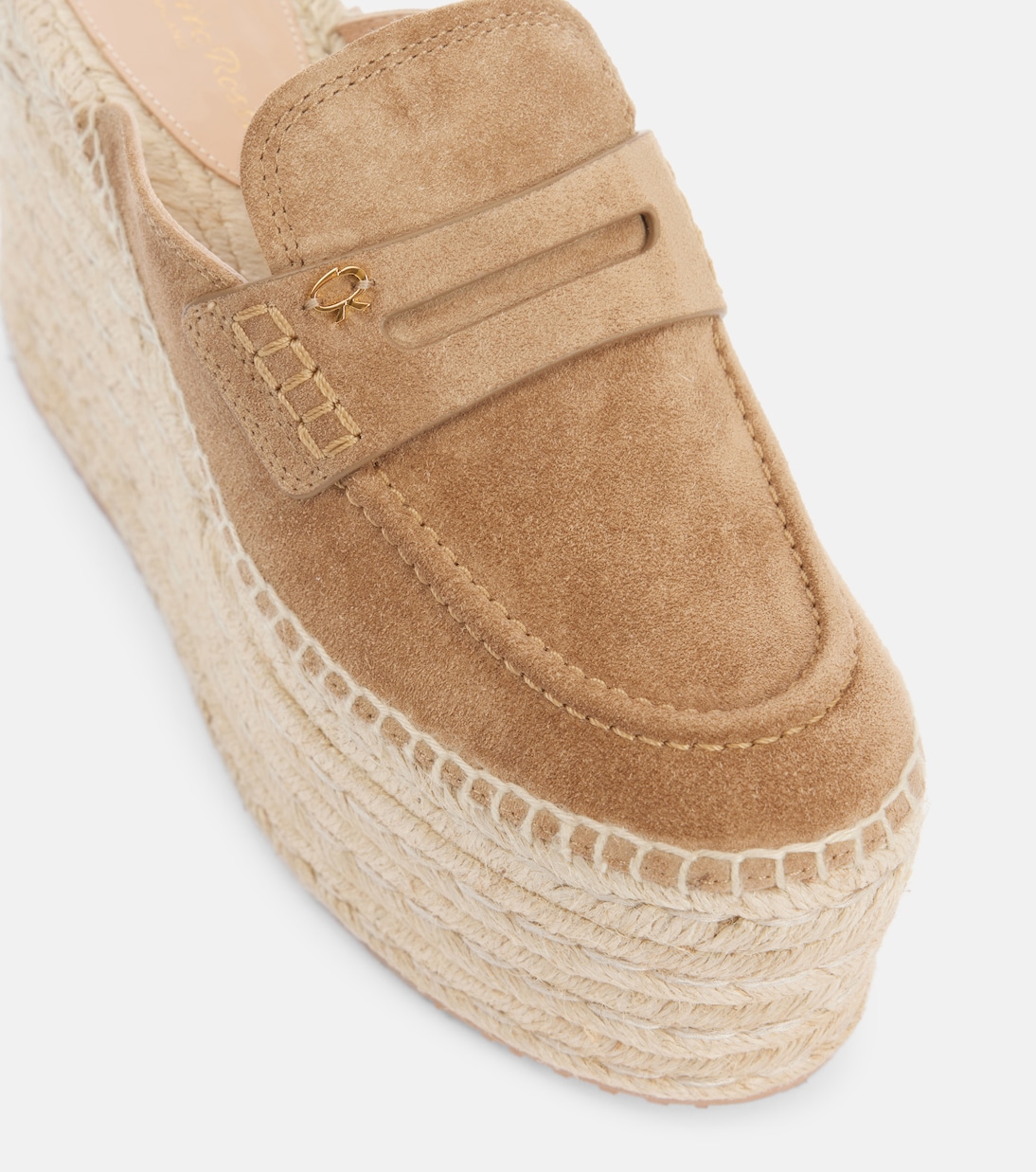 Espadrille-Wedges aus Veloursleder | Gianvito Rossi