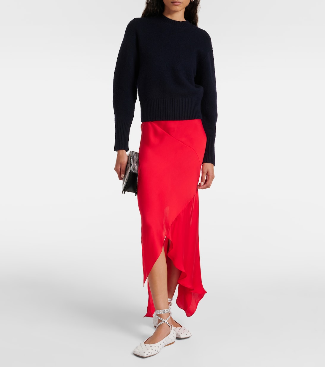 Ane crystal-embellished leather flats | Amina Muaddi