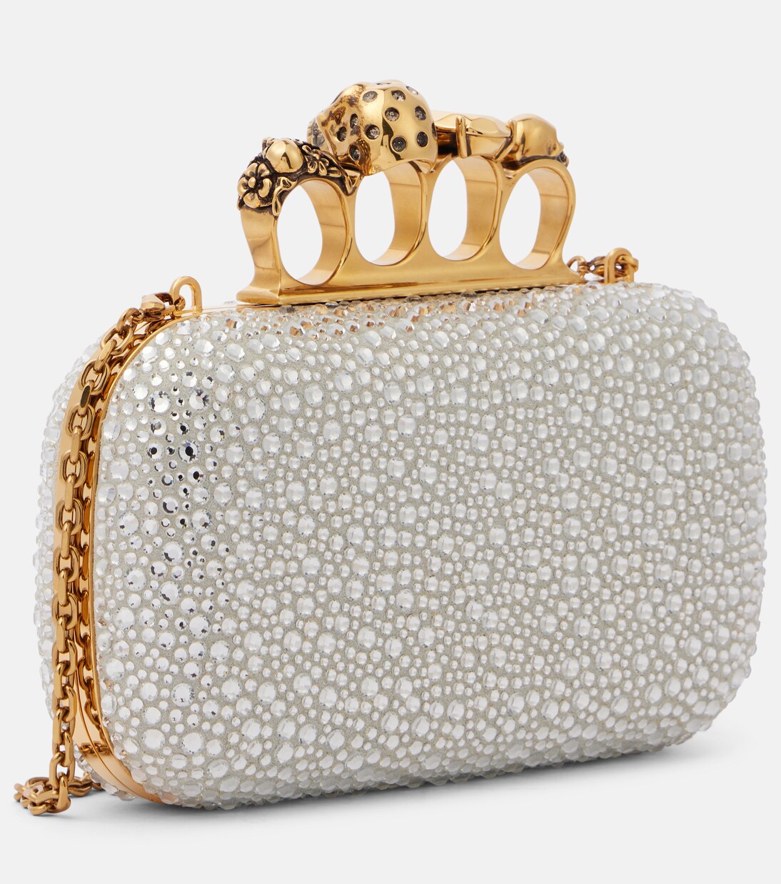 Skull Knuckle embellished clutch | McQueen