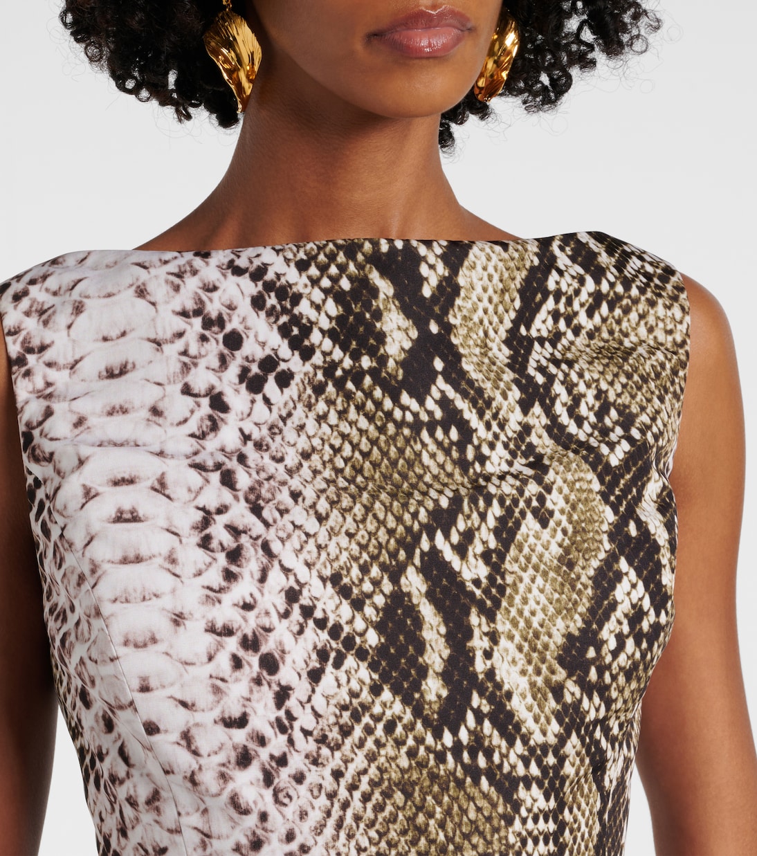 Snake-print faille minidress | Oscar de la Renta
