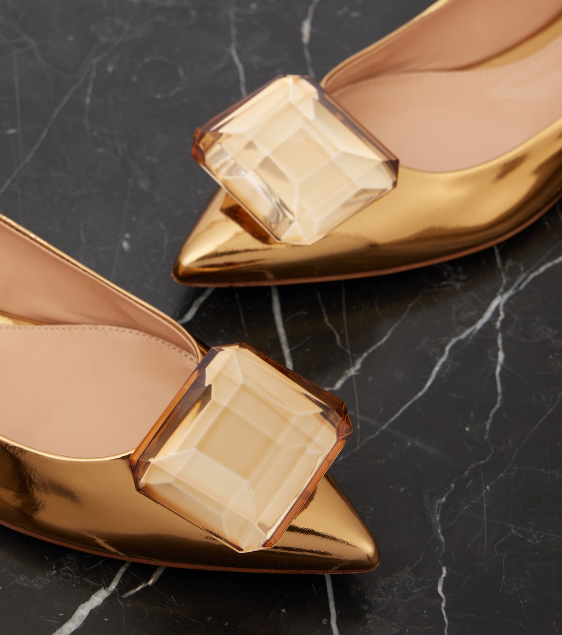 Jaipur metallic leather ballet flats | Gianvito Rossi